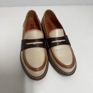 PIKOLINOS Cream and Brown Loafers (size 37 (US 6.5/7))